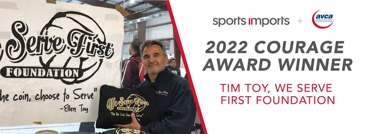 Tim Toy is the 2022 Sports Imports:AVCA Courage Award Winner